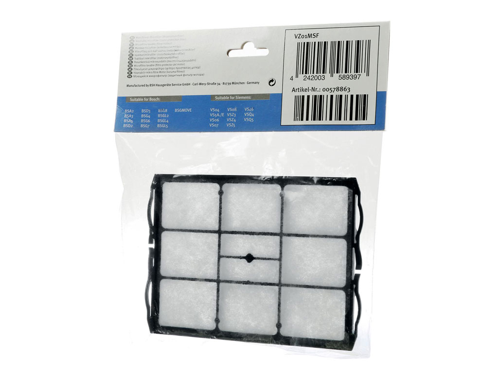 Filtr pro vysavač motoru 00578863 Bosch / Siemens