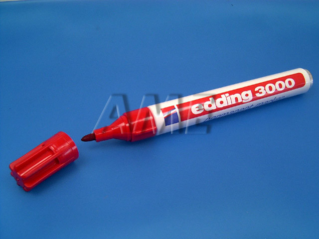 Fix - popisovač lihový Edding 3000 - hrot 1,5-3mm červený