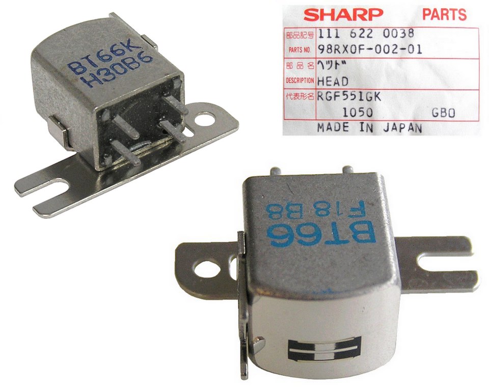 Hlava stereo 240 ohm  98RX0F-002-01 / SHARP BT66, kazetové magnetofony