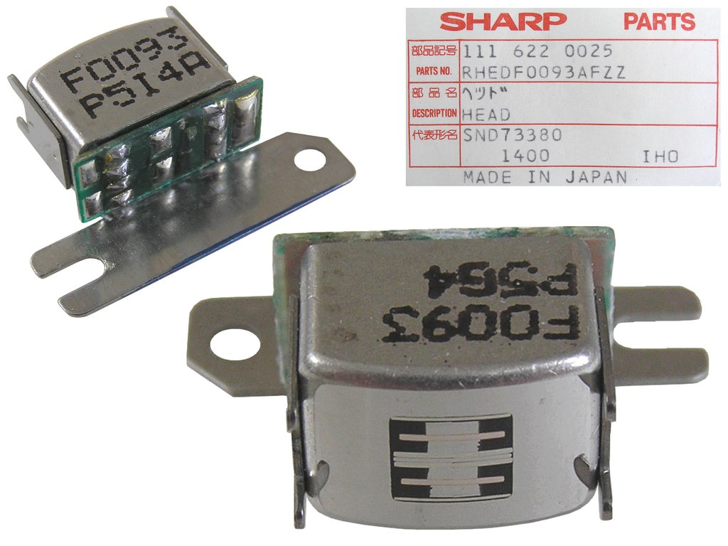 Hlava stereo reverzní 270 ohm čtyřstopá RHEDF0093AFZZ / SHARP F0093, kazetové magnetofony