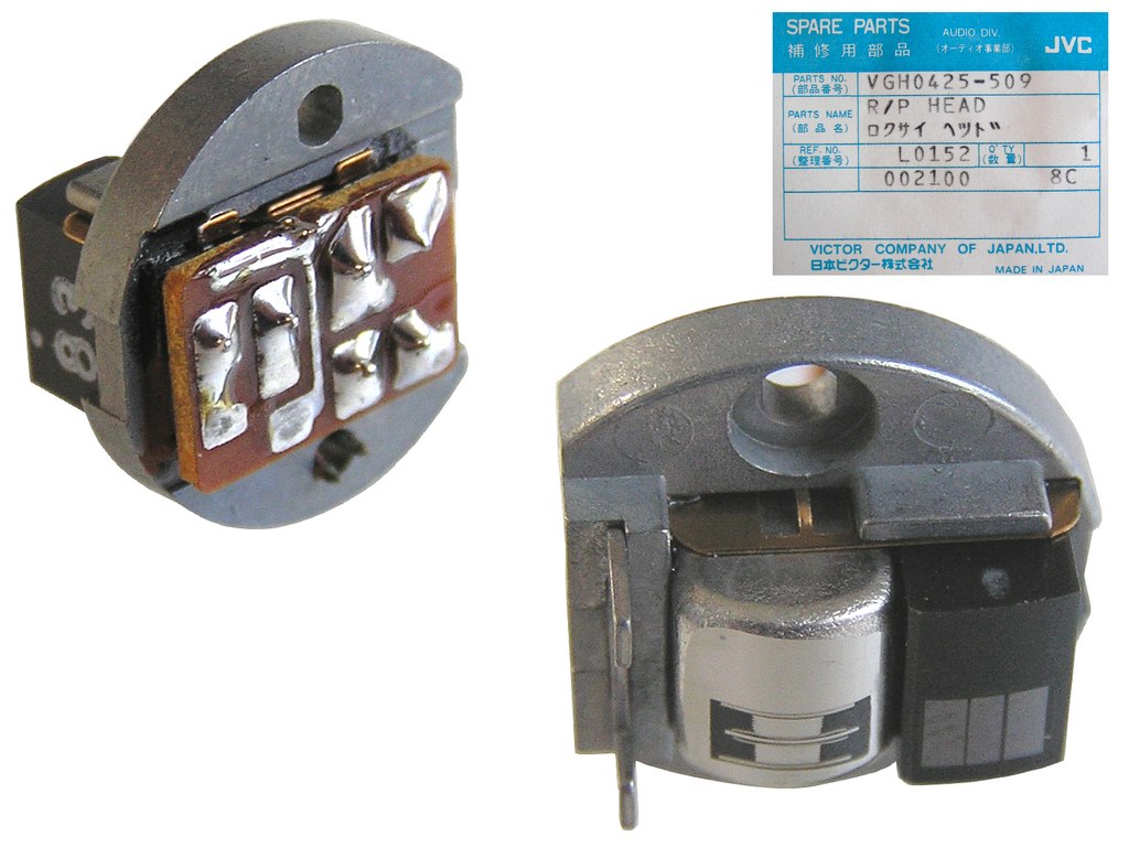 Hlava stereo reverzní 360 ohm otočná VGH0425-509 včetně mazací hlavy, kazetové magnetofony