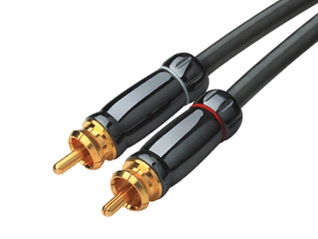 Kabel 2xCINCH / 2xCINCH pro HiFi délka 2,5m HQ PREMIUM, dvojté stínění, celokovové pozlacené konektory