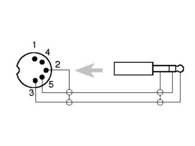 Kabel 3.5mm jack / DIN 5 kolík  1.5m