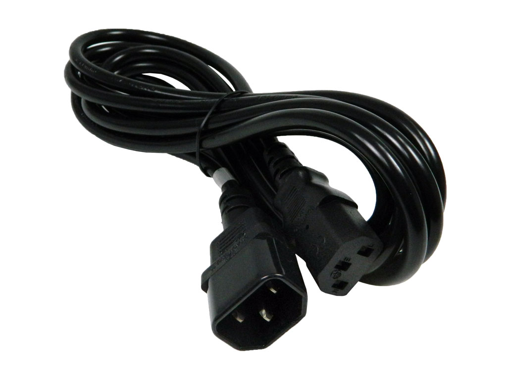 Kabel; 3x1mm2; IEC C13 zásuvka,IEC C14 vidlice; 3m; černá; 10A