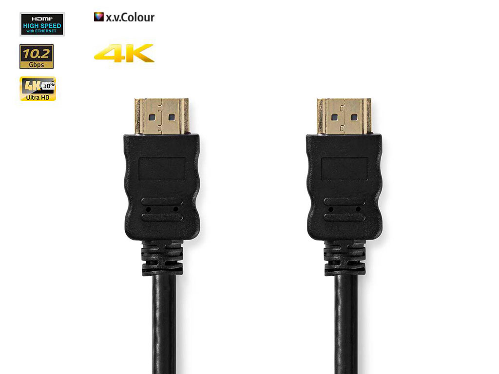 Kabel HDMI A - HDMI A verze 1.4 s Ethernetem délka 0.5m Nedis