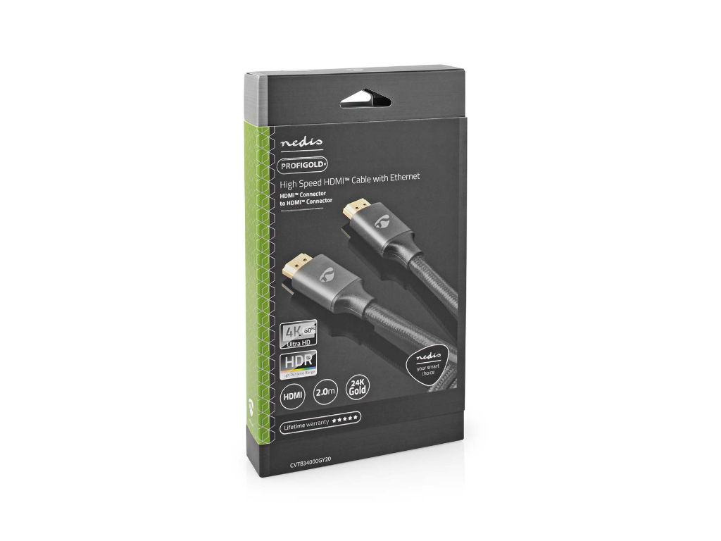 Kabel HDMI A - HDMI A verze PROFIGOLD High-Speed s Ethernetem délka 2.0m CVTB34000GY20