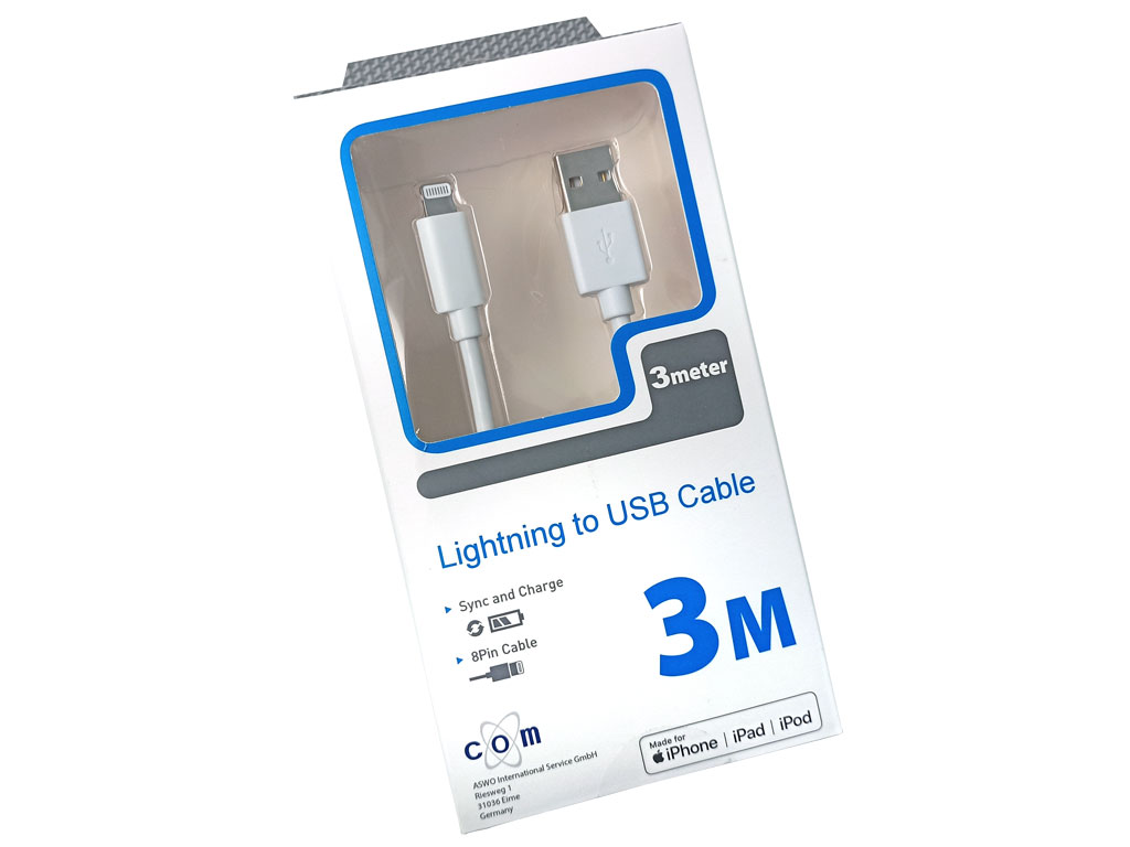 Kabel USB - typ A / USB Apple Lightning 8 pin 3,0m