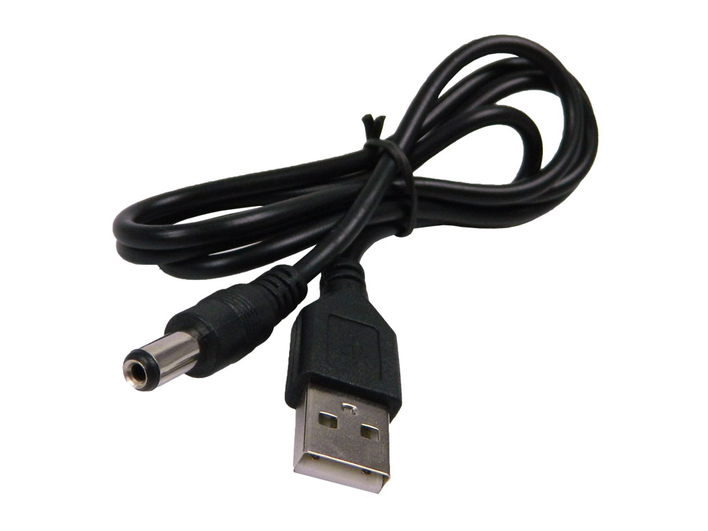 Kabel USB - typ A / napájecí konektor 5.5 / 2.1mm, redukce USB / 2.1mm
