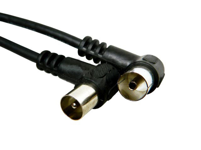 Kabel antenní - účastnická šňůra - 1.5m - černý úhlový