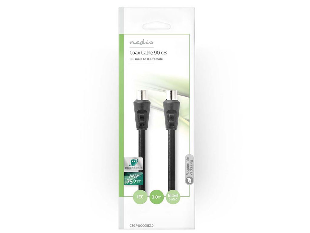 Kabel antenní - účastnická šňůra - 3m - černý CSGP40000BK30