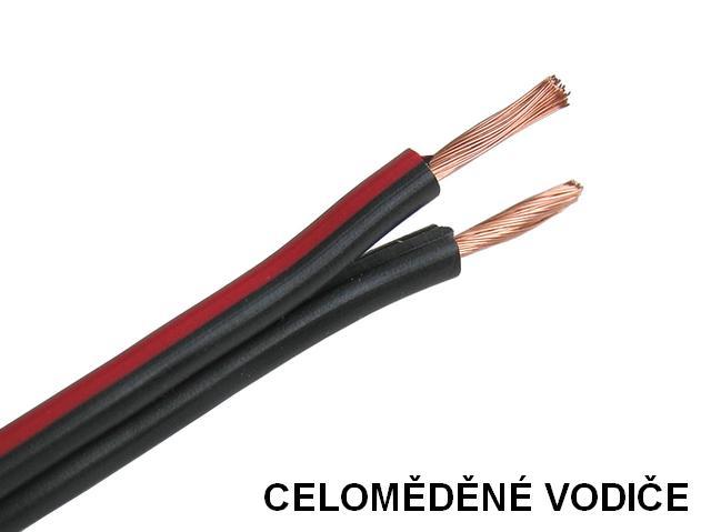 Kabel - metráž dvojlinka 2x1.0mm CYH100/BkR - Cu vodiče