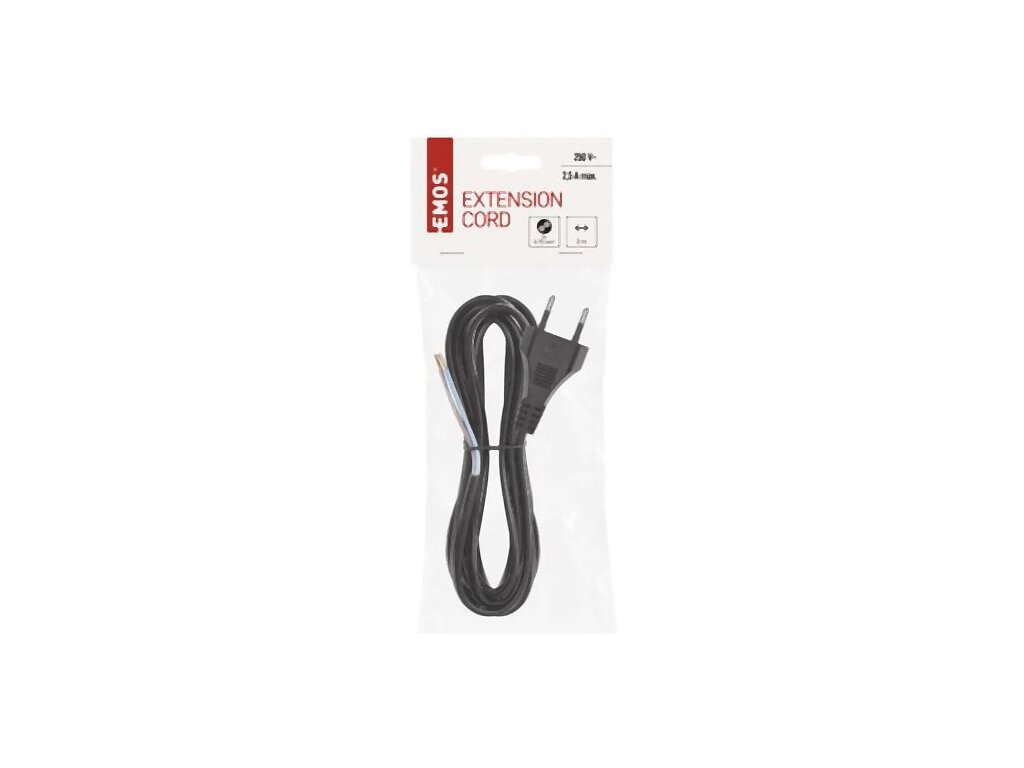 Kabel napájecí Flexo šňůra PVC 2× 0,75mm2, délka 3m, černá