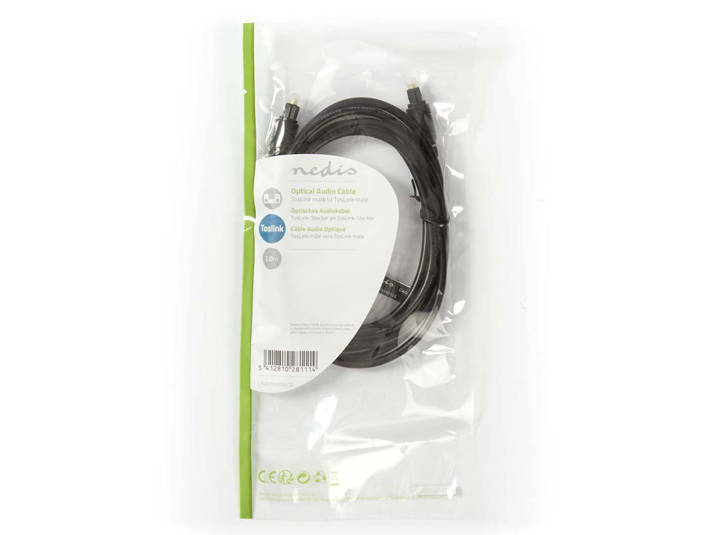 Kabel optický TOSLINK  2m Nedis CAGP25000BK20