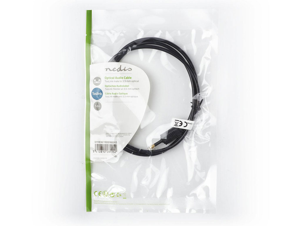 Kabel optický TOSLINK / 3.5mm jack optický 1m Nedis 