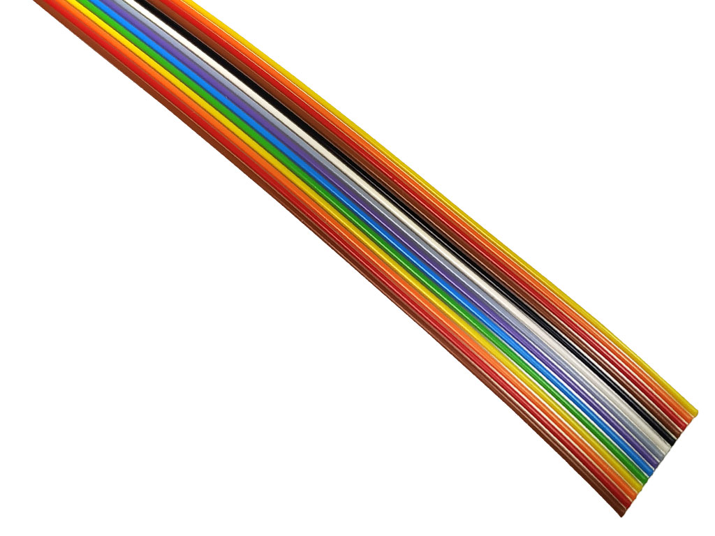 Kabel plochý vícežilový, barevný, 14x28AWG, Cu, nestíněný