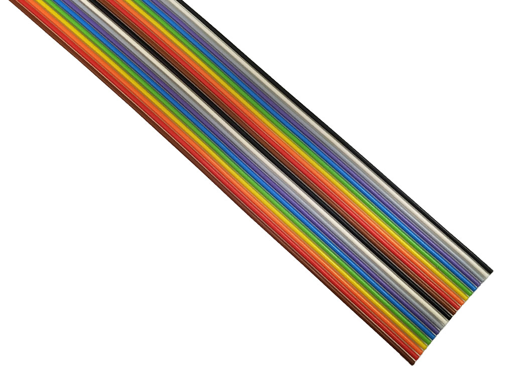 Kabel plochý vícežilový, barevný, 20x28AWG, Cu, nestíněný