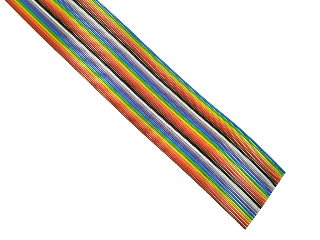 Kabel plochý vícežilový, barevný, 26x28AWG, Cu, nestíněný