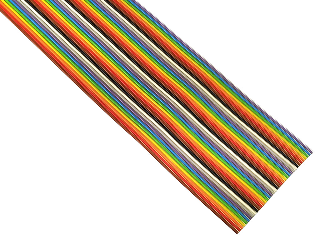 Kabel plochý vícežilový, barevný, 37x28AWG, Cu, nestíněný