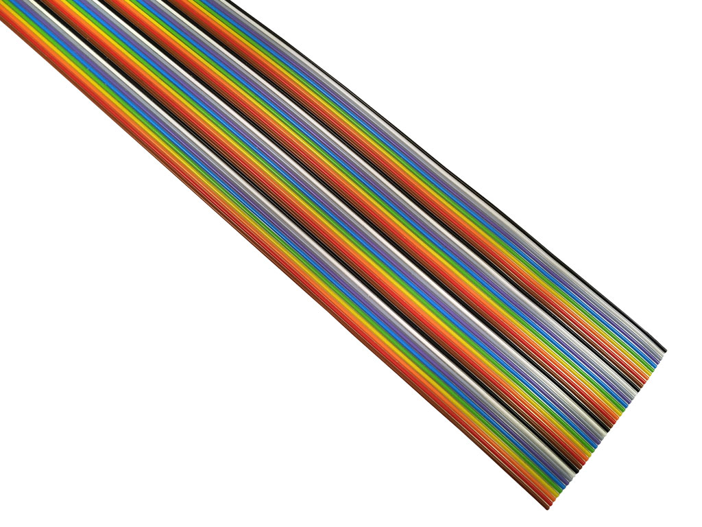 Kabel plochý vícežilový, barevný, 40x28AWG, Cu, nestíněný