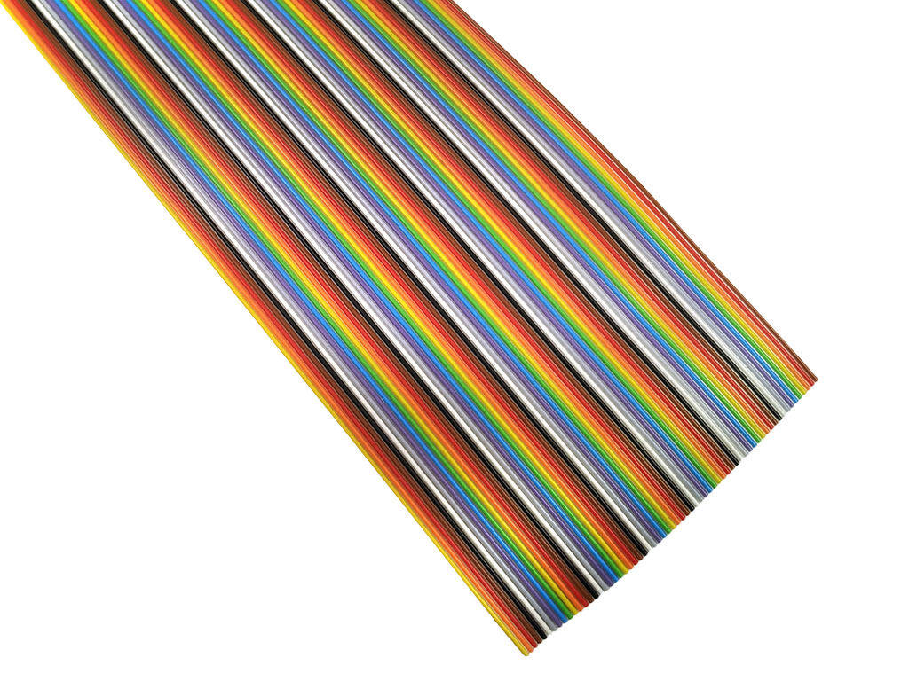 Kabel plochý vícežilový, barevný, 50x28AWG, Cu, nestíněný
