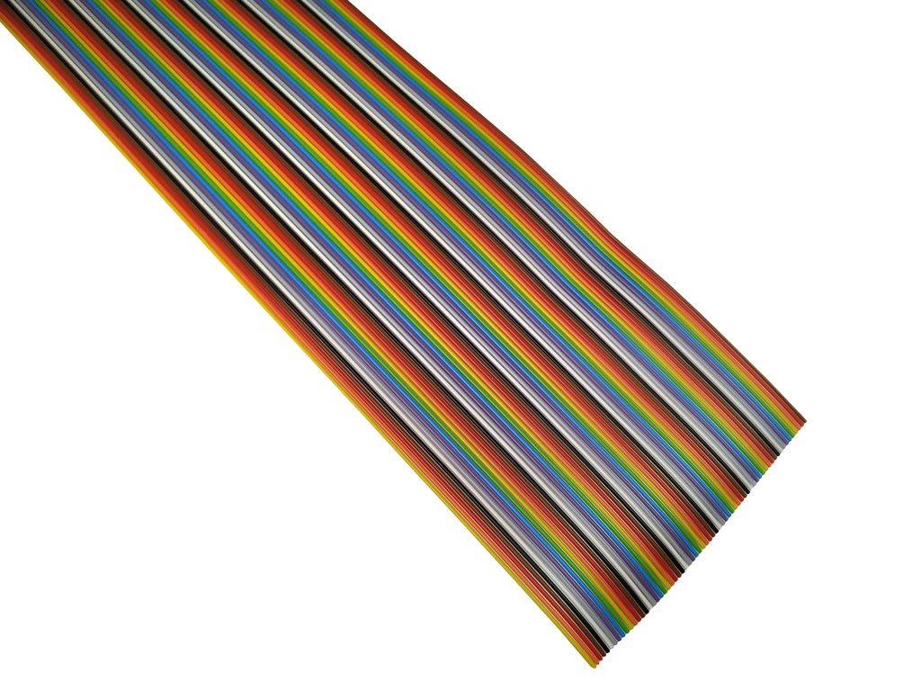 Kabel plochý vícežilový, barevný, 64x28AWG, Cu, nestíněný