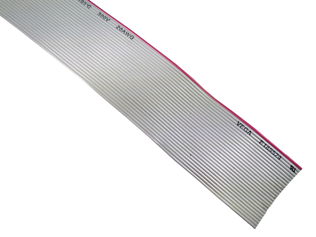 Kabel plochý vícežilový, šedý, 26x28AWG, Cu, nestíněný