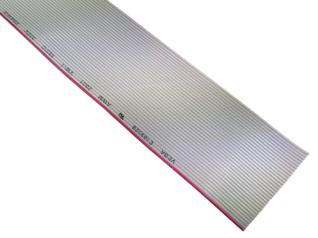 Kabel plochý vícežilový, šedý, 34x28AWG, Cu, nestíněný