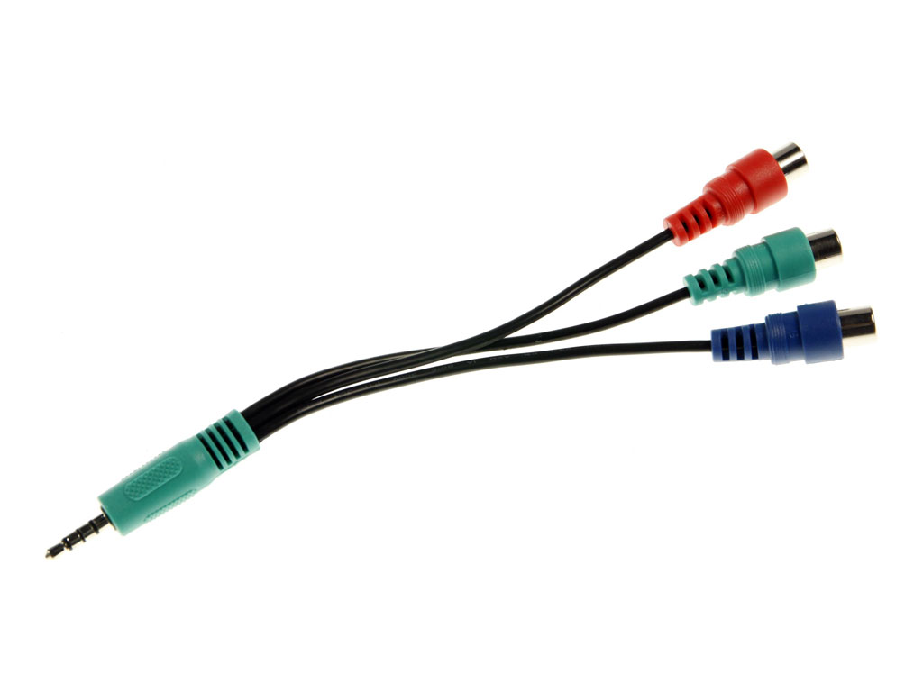 Kabel redukce 3.5mm jack 4 polový / 3xCINCH R+G+B 0.1m Philips 996590002489