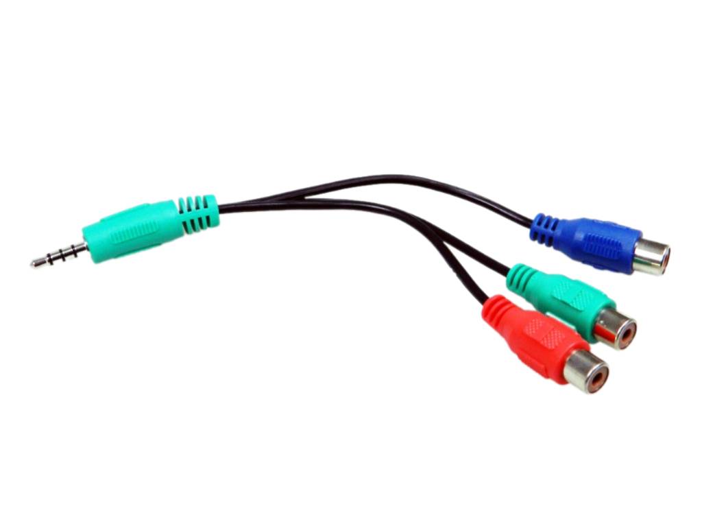 Kabel redukce 3.5mm jack 4 polový / 3xCINCH R+G+B 0.1m Sencor 2427790024T-03