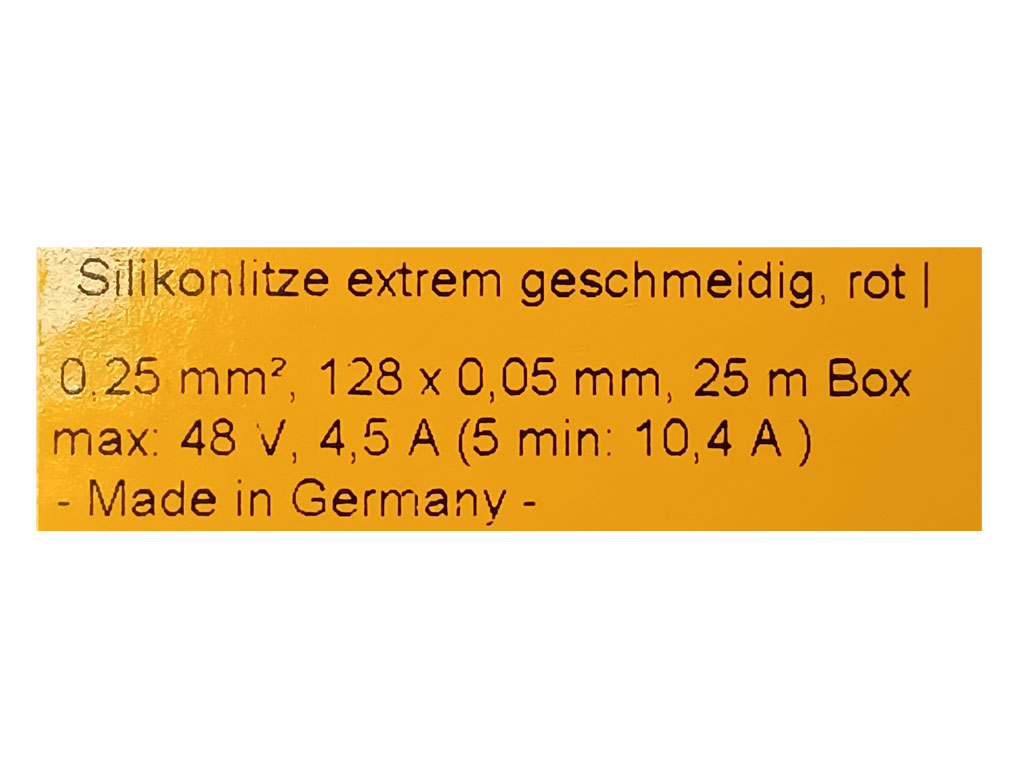 Kabel silikonový - metráž Cu licna / lanko 0.25mm², silikonová izolace, červený