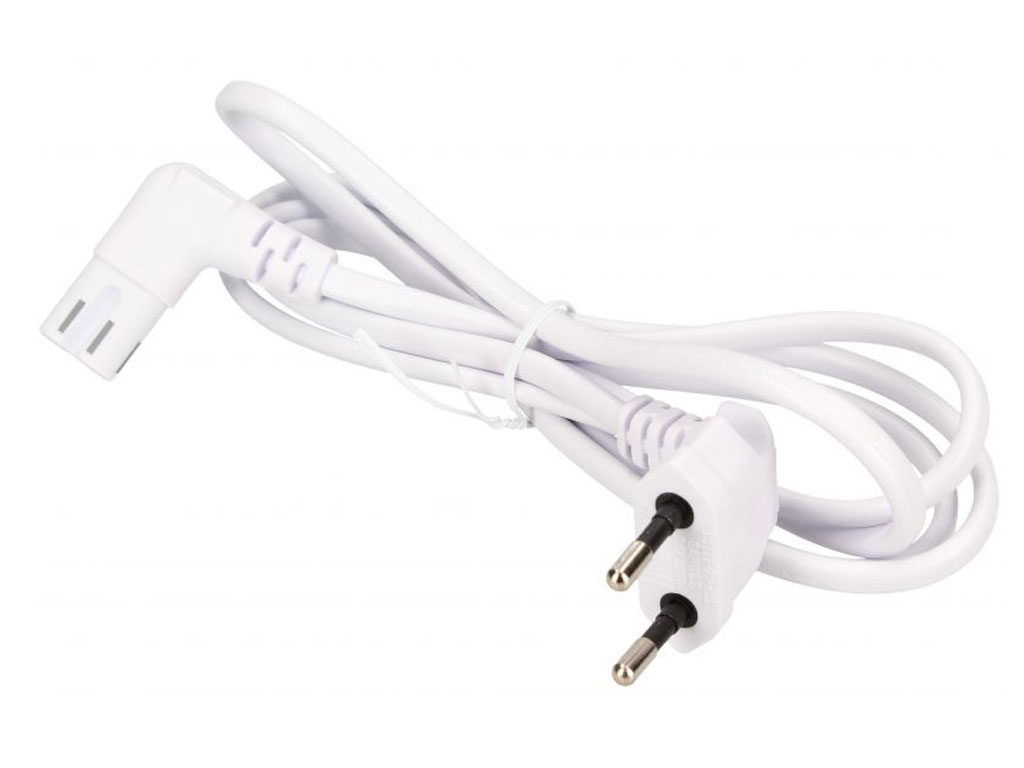 Kabel síťový 3m úhlový - pro LCD a LED TV a běžné malé přístroje napájené za sítě 230V  bílý