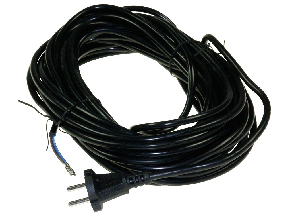 Kabel síťový pro vysavače 2 x 1 mm2, volný konec, 15m