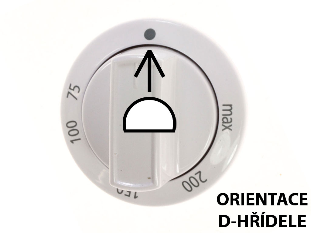 Knoflík ovládání termostatu trouby 250315006 ARCELIK / BEKO - bílý