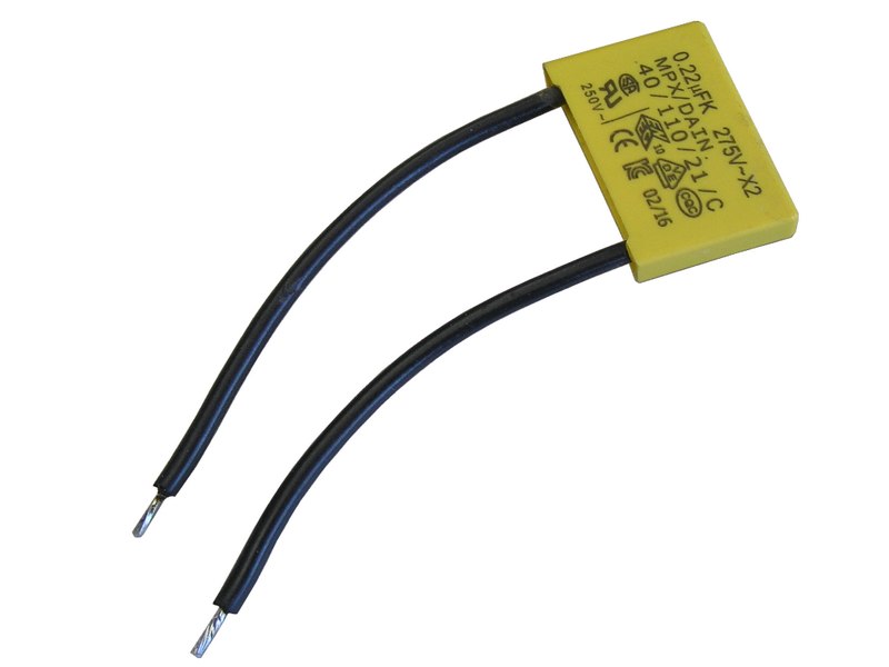 Kondenzátor IMP  0.22uF / 275V AC MKP X2 s vývody 65mm - odrušovací