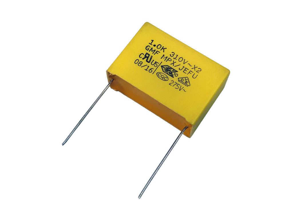 Kondenzátor fóliový 1.0uF / 275V AC X2 MPX, ±10%, polypropylen ( 105, 105J, 1000nf ) RM= 27.5mm