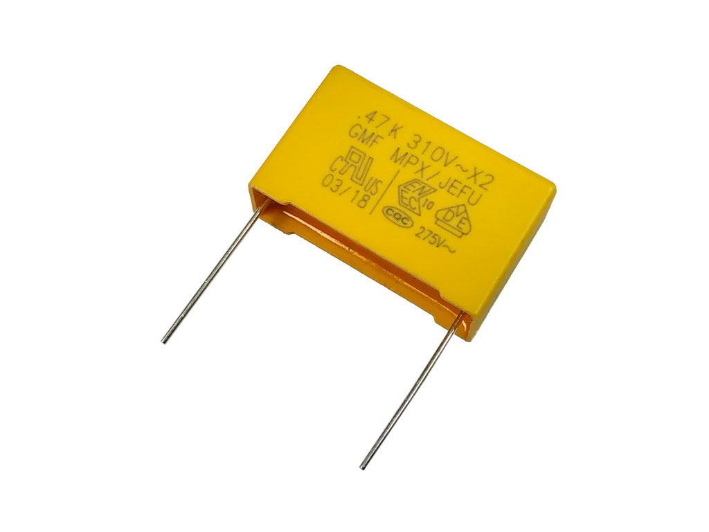 Kondenzátor fóliový 470nf / 275V AC  X2  MPX, ±10%,  polypropylen ( 474, 474J, 0.47uf ) RM= 27.5mm