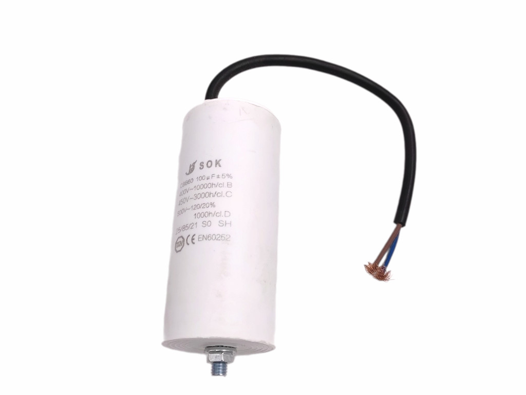Kondenzátor rozběhový 100mF - Kabel 55x121mm