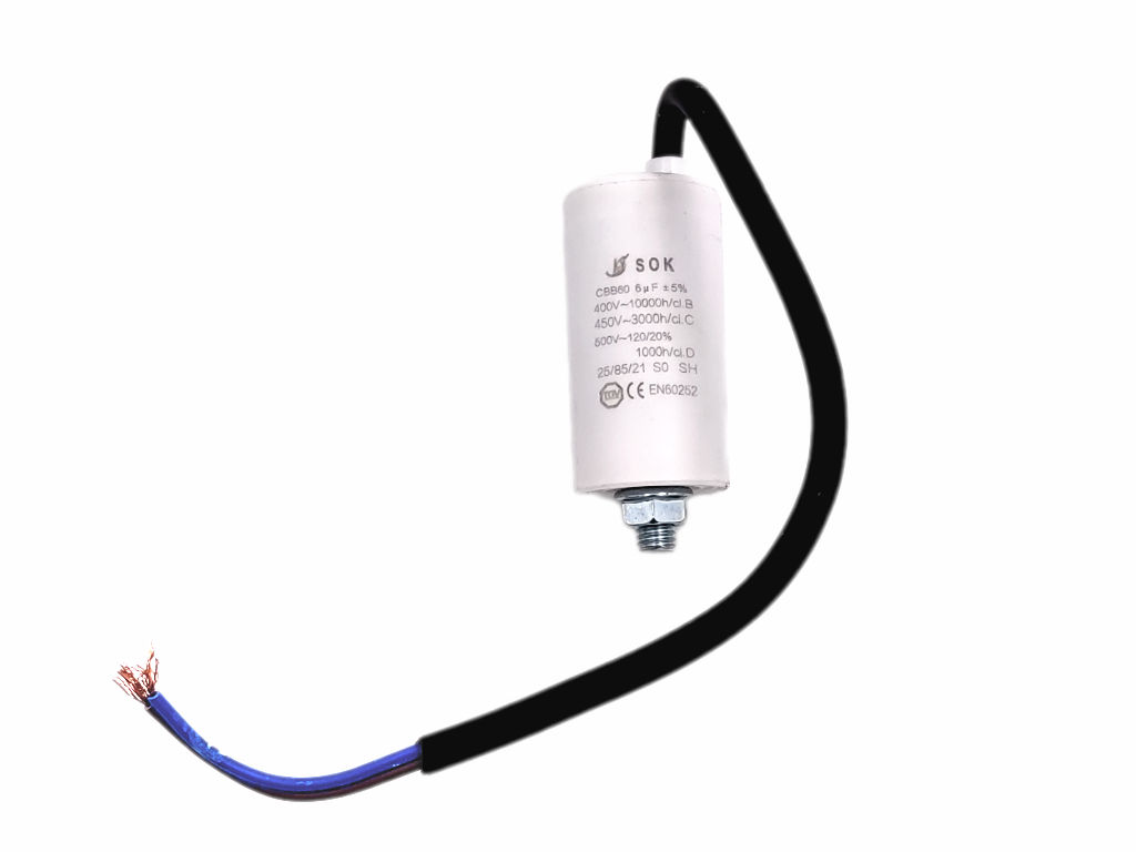 Kondenzátor rozběhový 6uF kabel TC886HS