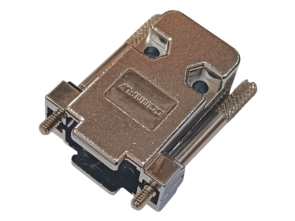 Konektor CANNON 9 / 15 pin - krytka plastová pokovená, stíněná, dlouhé šrouby