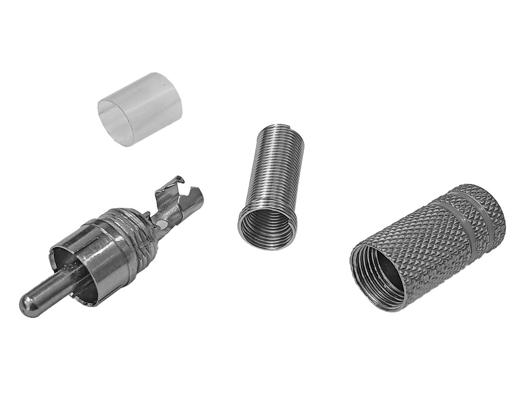 Konektor CINCH kovový stříbrný - rudý