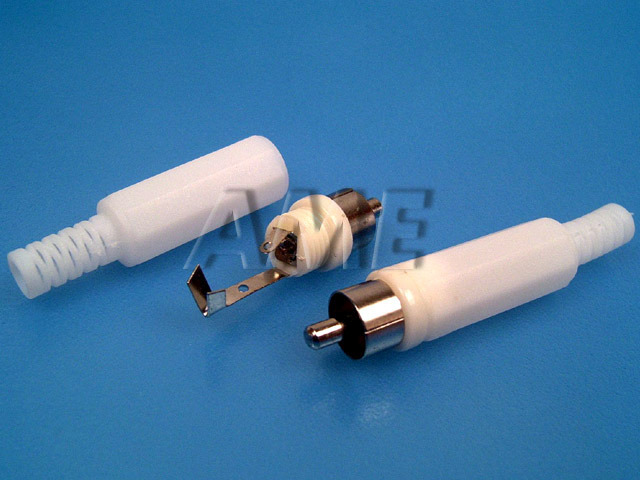 Konektor CINCH plastový samec - bílý