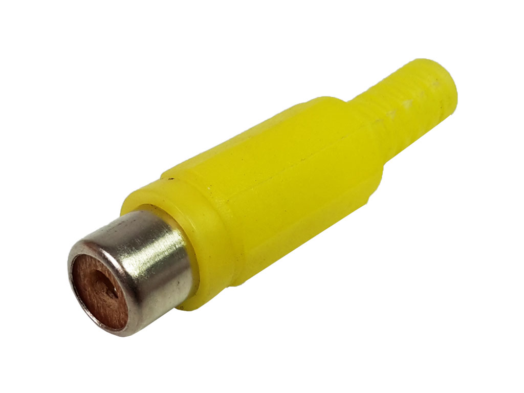 Konektor CINCH plastový - žlutý samice