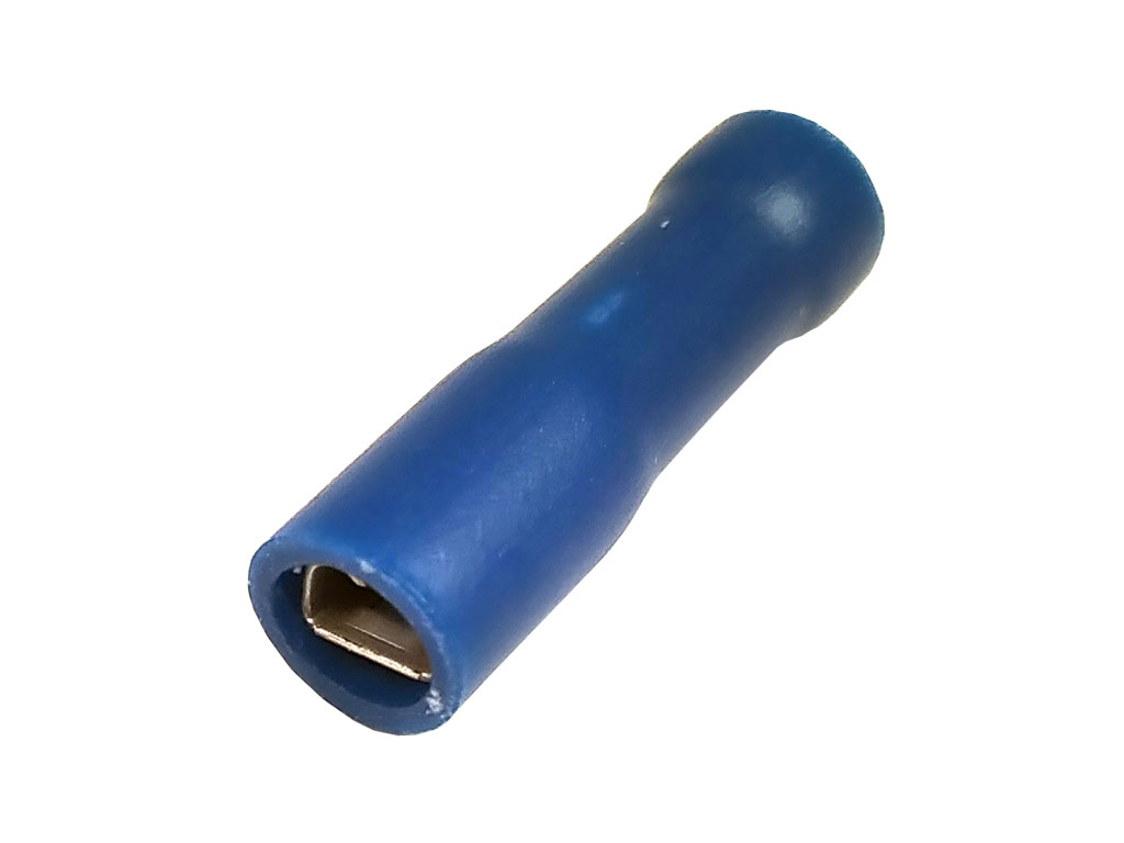 Konektor Faston 2.8mm krimpovací s modrou izolací celoizolovaný - zásuvka