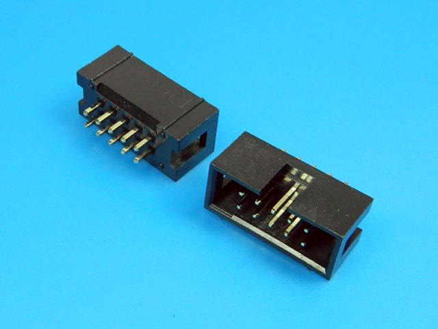 Konektor IDC pro ploché kabely 10 pinů (2x5) RM2.54mm do DPS přímý