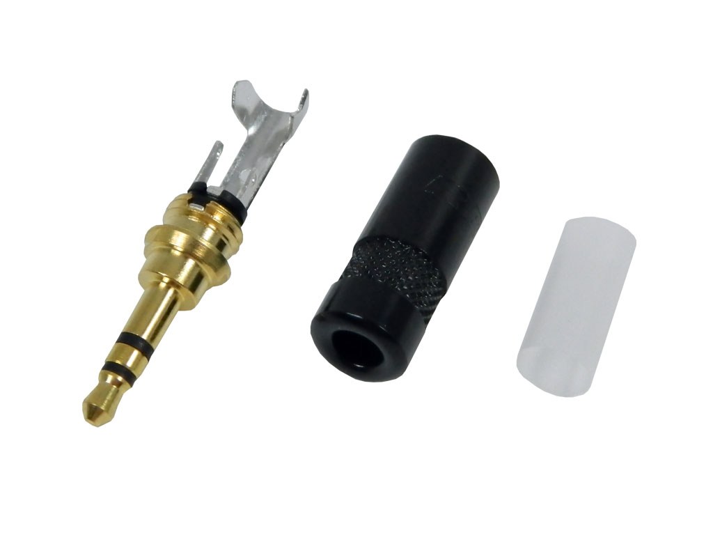 Konektor JACK 3.5mm stereo pozlacený,  NYS231BG - sameček TVRZENÝ PLAST