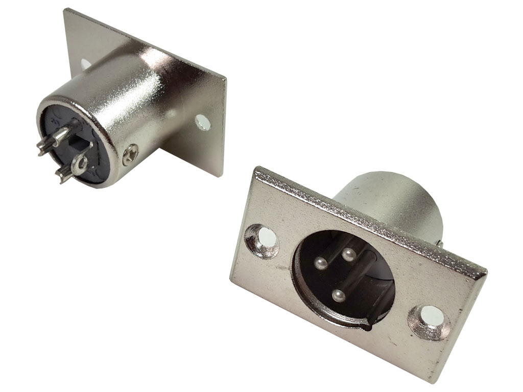 Konektor XLR 3 ES - 3 piny  přístrojový samec