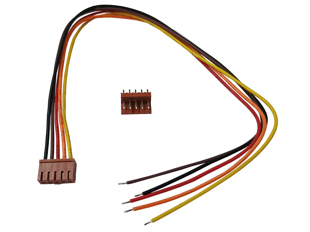 Konektor male přímý + female s kabelem 25cm, 5 pin, platinové kontakty