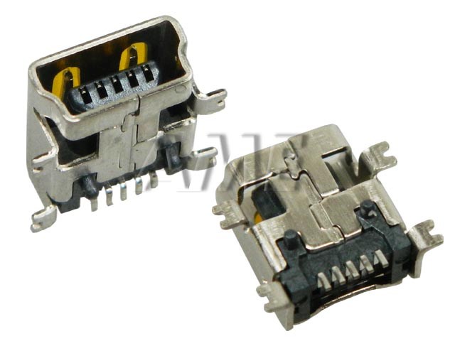 Konektor mini USB do plošného spoje 90°  SMT5P