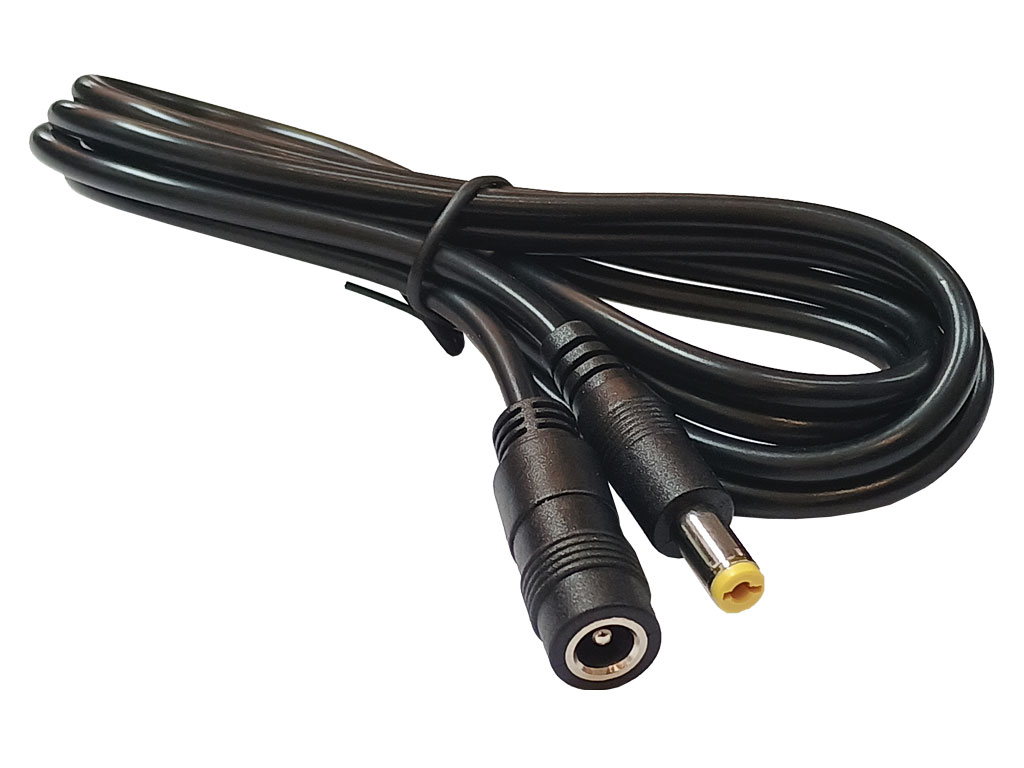 Konektor napájecí prodlužovací 1.5m samec -> samice, konektory 5.5 x 2.1 x 11mm