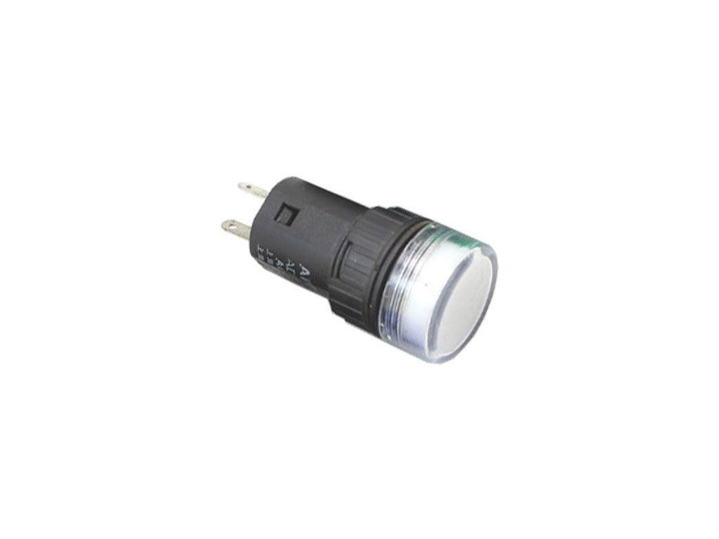 Kontrolka LED bílá, 12V AC / 12V DC, montážní otvor 16mm
